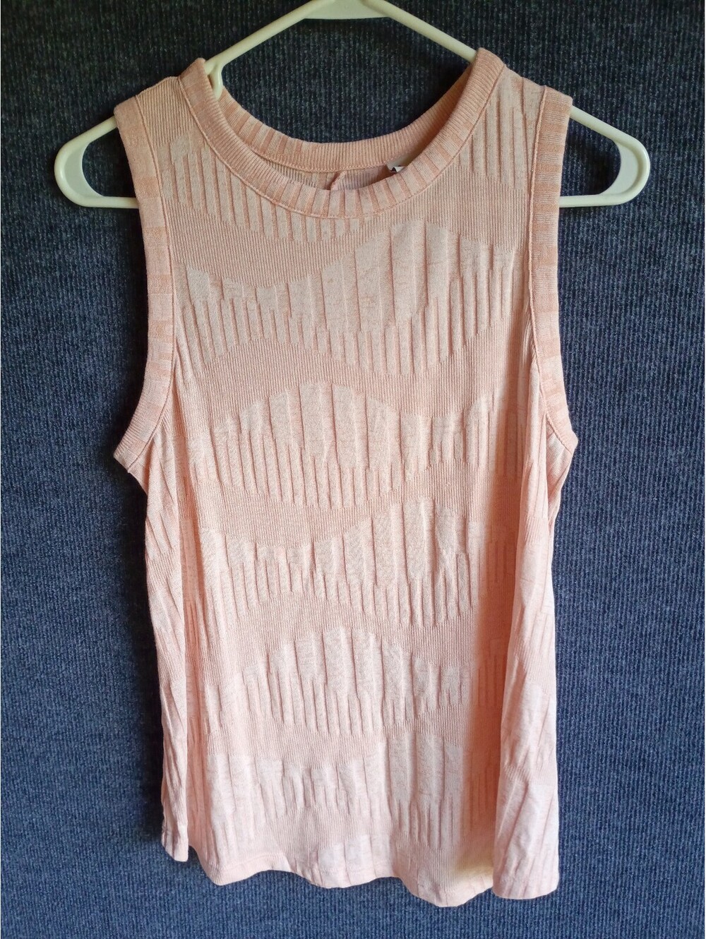 A New Day Peach Textured Sleeveless Knit Top Medium